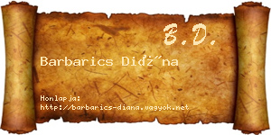 Barbarics Diána névjegykártya