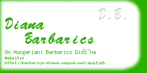 diana barbarics business card